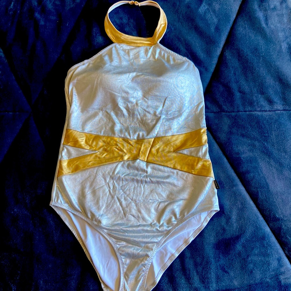Only one piece swimsuit silver/gold